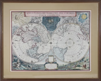 European Terrestrial World Map "Novus Planiglobii Terrestris Per Utrumque Polum Conspectus"