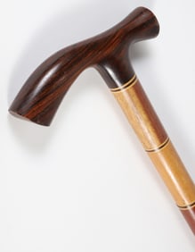 Vintage Multi-Tropical Wood Candy Striped Inlaid Cane