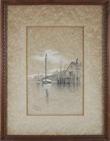 William Paskell Graphite on Paper "North Wharf"