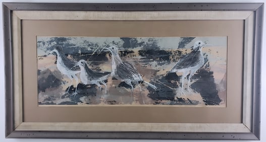 Vintage Limited Edition Piping Plover Silk Screen