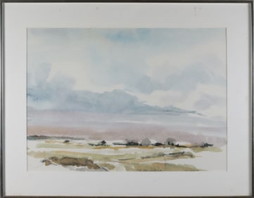 Pat Gardner Watercolor on Paper "Bartlett Farm", circa 1979