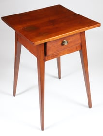 American Federal Cherry Splay Leg One Drawer Stand, 19th Century