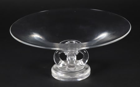 Signed Steuben Glass Pedestal Tazza