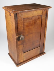 American Tiger Maple Hanging Miniature Cabinet, 19th Century