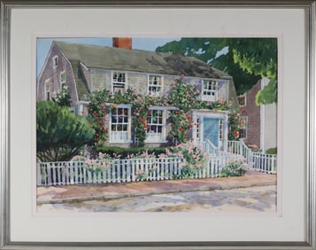 Ann R. Day Watercolor on Paper "Portrait of 83 Main Street"
