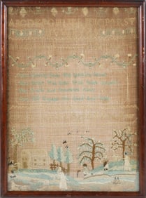 Antique Framed Needlework Sampler