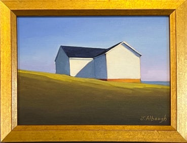 Joan Albaugh Oil on Artist Board "By The Sea" 20th Century Contemporary