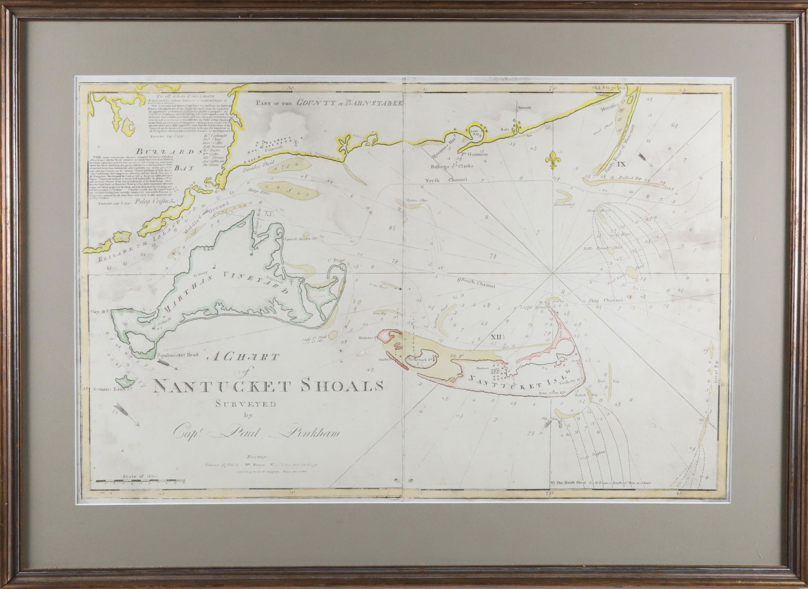 "A Chart of Nantucket Shoals Surveyed by Capt. Paul Pinkham", Reproduction Chart