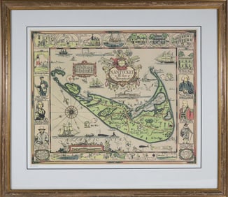 Tony Sarg Limited Edition Folk Art Map of Nantucket