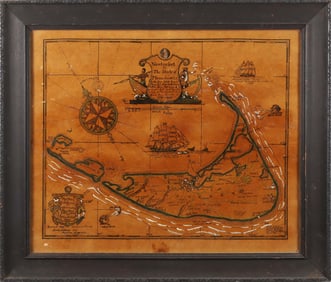Austin Strong Map "Nantucket in the State of Massachusetts", in the year 1659, Published by Austin