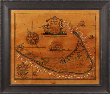 Austin Strong Map "Nantucket in the State of Massachusetts", in the year 1659, Published by Austin: Austin Strong Map "Nantucket in the State of Massachusetts", in the year 1659, Published by Austin Strong 1921, with hand colored highlights 15 in. x 18 in. Framed 19 in. x 22 in.