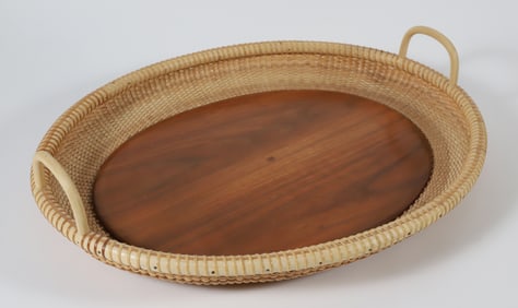 Oval Two Handle Nantucket Basket Serving Tray, circa 1991