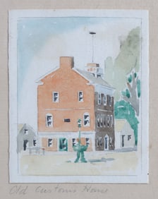 Doris & Richard Beer Miniature Watercolor "Old Customs House"