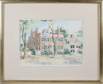 Doris Riker Beer Watercolor on Paper "Starbuck House, Nantucket"
