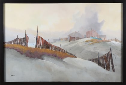 Phillip Hicken Acrylic on Canvas "Sand Fences"