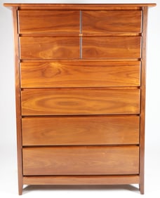 Scarce Stephen Swift Black Walnut Modern Tall Chest of Eight Drawers