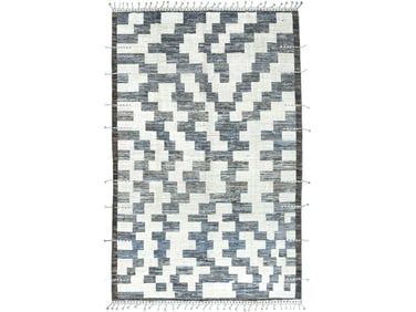 Fossil Grey Ben Ourain Style Moroccan Berber Oriental Carpet