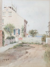 Jane Brewster Reid Nantucket Watercolor on Paper ?Gorhams Court?, Painting