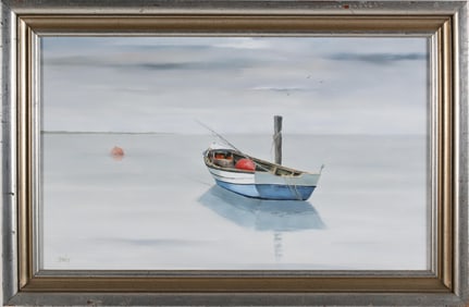 Roy Bailey Oil on Board "Lone Fishing Dory"