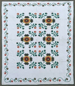 Pennsylvania Floral Applique Quilt, circa 1930s
