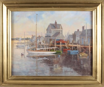 Helen Sharp Potter Oil on Canvas "Old North Wharf"