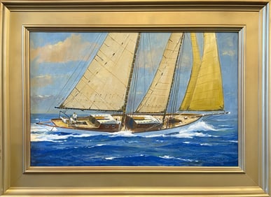 William Lowe Oil on Linen "Great Sailing Day"