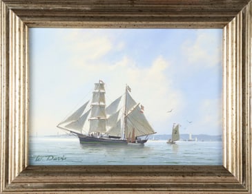 William R. Davis (American b.1952) Oil on Panel "Taking on Supplies"