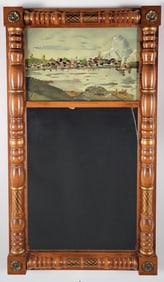 Rare Vintage Hitchcock Nantucket Harbor Reverse Painted Mirror