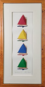 Eric Holch Nantucket 3D Paper Cutout Study "Rainbows 1"