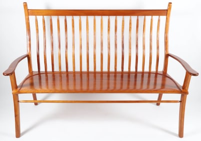 Stephen Swift Cherry Curved Slatted Back Settee