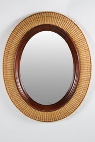 Ritch Leone Nantucket Basket Woven Oval Mirror