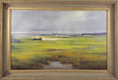 Peter Layne Arguimbau Nantucket Oil on Canvas, "Polpis Harbor"