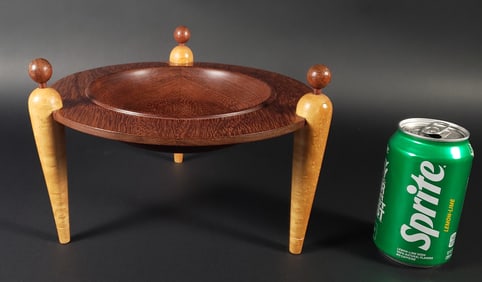 Dale Fisher Bird's Eye Maple Tripod Compote Dish