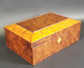 Antique Bird's Eye Maple Compartmentalized Box, 19th century