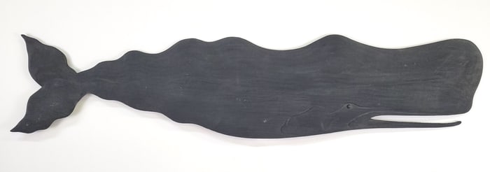 Folk Art Carved and Painted Sperm Whale Plaque
