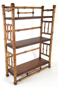 Antique Bamboo Table Top Shelf Etagere. 19th Century