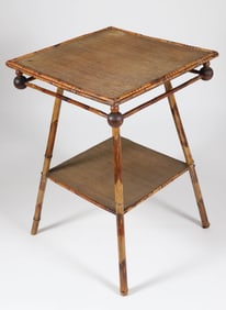 Vintage Bamboo Two Tier Table