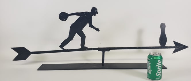 Vintage Mid Century Figural Bowler Directional Weathervane, 20th century