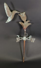 Vintage Figural Humming Bird Copper Weathervane, 20th century