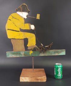 Antique/Vintage Old Salt Fisherman Carved and Painted Nantucket Weathervane, circa 1920s