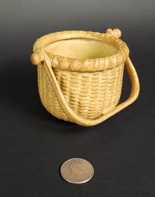Vintage George Davis Ceramic 2 Egg Nantucket Lightship Basket, 20th century