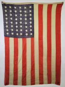 Antique World War One Era 48 Star United States American Flag