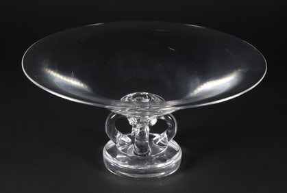 Signed Steuben Clear Crystal Compote