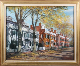Paul Longnecker Oil on Canvas "99 Main Street and the Three Bricks"