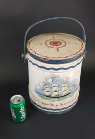 Hand Painted Nautical Decorated Antique Firkin