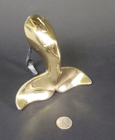 Vintage Brass Figural Whale Fluke Door Knocker