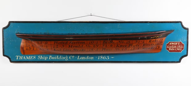 Decorative Half Hull "Thames Ship Building Co; London 1863"
