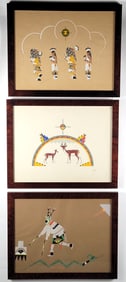 Three 1930s Pueblo Native American Indian Prints