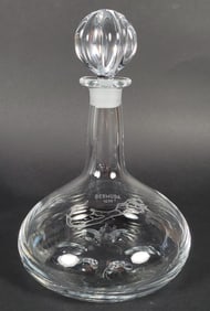 Vintage Orrefors Bermuda Engraved Crystal Glass Captain's Decanter