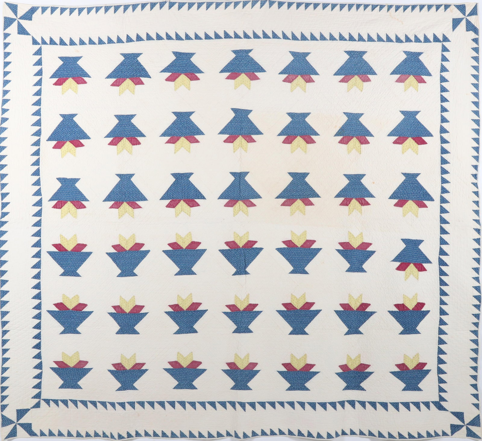 Antique Calico "Baskets" Patchwork Quilt, circa 1920s (1 of 10)